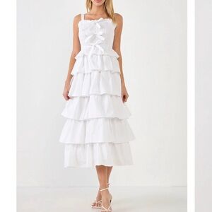 English Factory White Tiered Dress